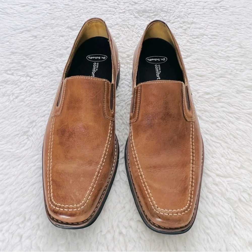 Dr Scholls brown Leather Slip On/Loafers Shoes Size 9.5 D